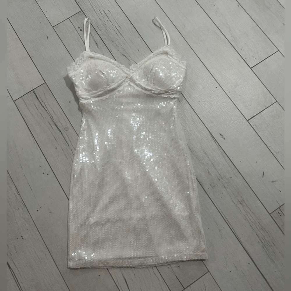 New without tags B.Darlin White Dress Sequin Chemise